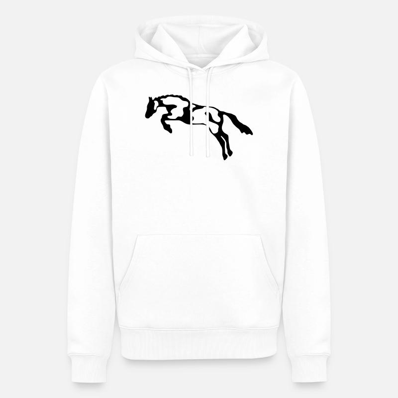 Pferd 7 - Männer Premium Bio Hoodie - Weiß