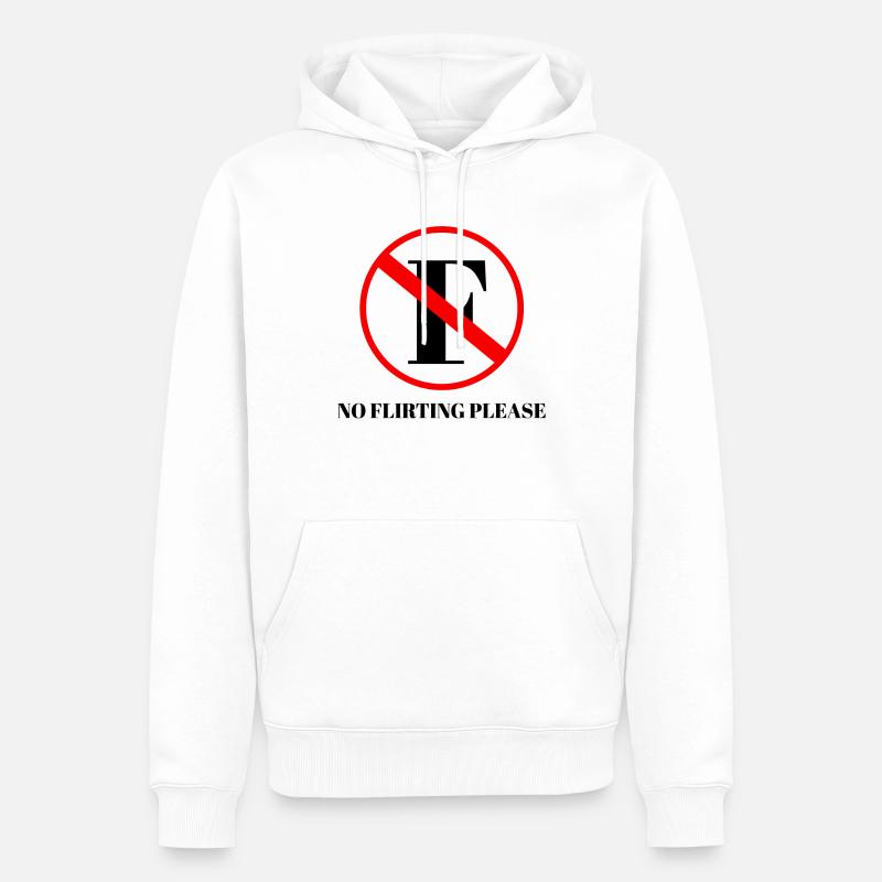 no flirting please - Männer Premium Bio Hoodie - Weiß