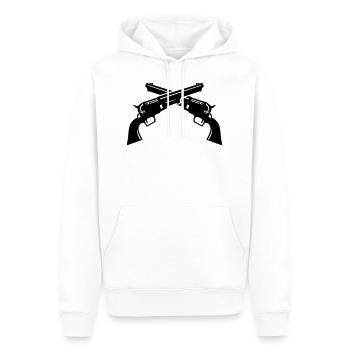 Pistolets Croisés / Colts Croisés (2c) - Sweat à capuche Premium bio Homme - blanc - Devant - Nico (187cm)