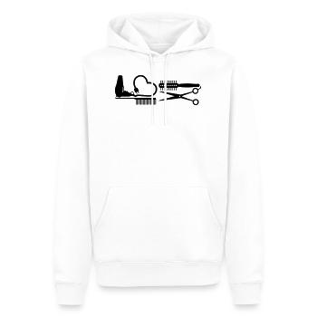Outils de coiffure / Cheveux Stylist Tools (B 1c) - Sweat à capuche Premium bio Homme - blanc - Devant - Nico (187cm)