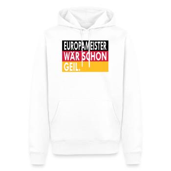 EuropameisterWaerSchonGeil 2 - Männer Premium Bio Hoodie - Weiß - Vorne - Nico (187cm)
