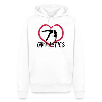 Gymnastique, gymnaste, gymnaste - Sweat à capuche Premium bio Homme - blanc - Devant - Nico (187cm)