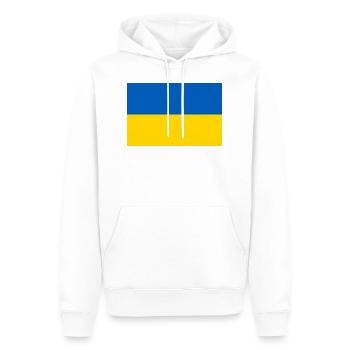 Drapeau de l’Ukraine - Sweat à capuche Premium bio Homme - blanc - Devant - Nico (187cm)