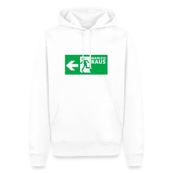 NAfDZIS Out - Men’s Premium Organic Hoodie - white - Front - Nico (187cm)