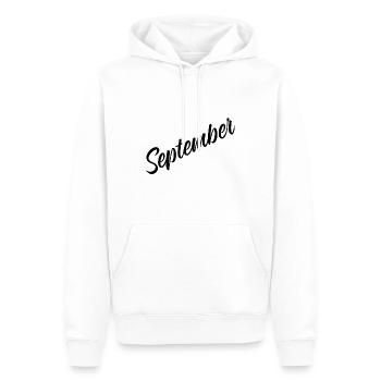 septembre - Sweat à capuche Premium bio Homme - blanc - Devant - Nico (187cm)
