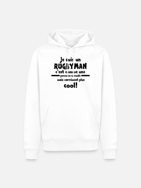 un rugbyman - Sweat à capuche Premium bio Homme - blanc