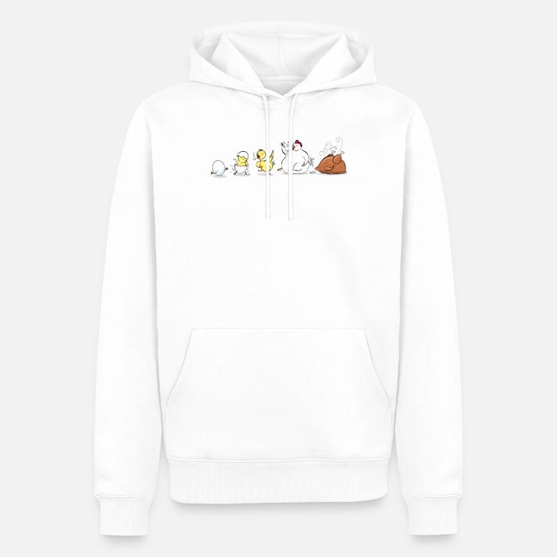 Évolution du poulet - Sweat à capuche Premium bio Homme - blanc