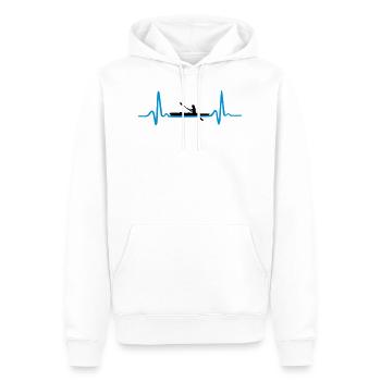 Kajak, Kanu Herzschlag - Frau - Männer Premium Bio Hoodie - Weiß - Vorne - Nico (187cm)