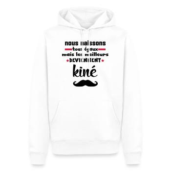 NOUS NAISSONS EGAUX - Sweat à capuche Premium bio Homme - blanc - Devant - Nico (187cm)