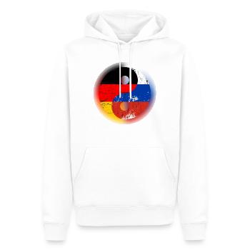 Russland Deutschland Russe Geschenk Yin Yang - Männer Premium Bio Hoodie - Weiß - Vorne - Nico (187cm)