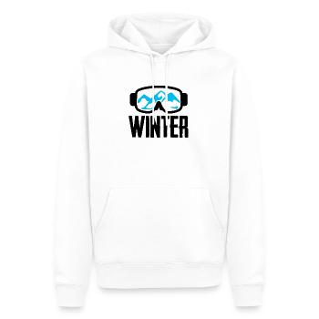 hiver - Sweat à capuche Premium bio Homme - blanc - Devant - Nico (187cm)