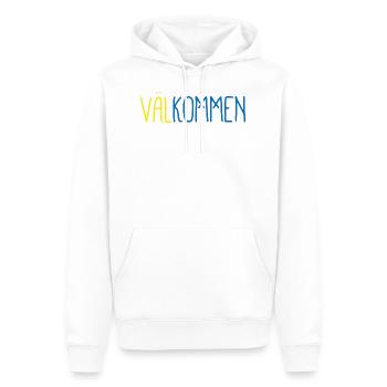 Bienvenue drapeau patriote cadeau maison suède - Sweat à capuche Premium bio Homme - blanc - Devant - Nico (187cm)