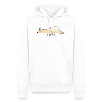 Drama Lama - Sweat à capuche Premium bio Homme - blanc - Devant - Nico (187cm)