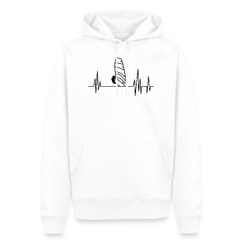 Herzschlag Surfen; Geschenkidee; Windsurfen - Männer Premium Bio Hoodie - Weiß - Vorne - Nico (187cm)