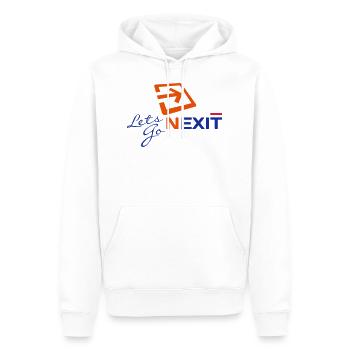 LetsGo Nexit - Men’s Premium Organic Hoodie - white - Front - Nico (187cm)