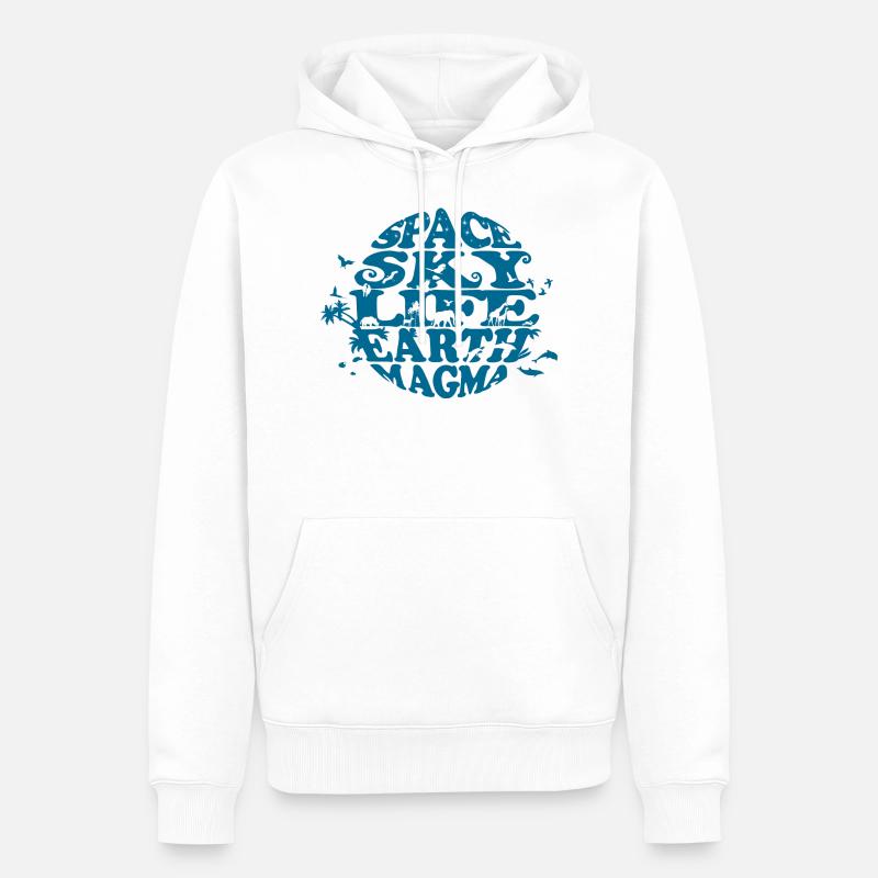 Entre ciel et terre - Sweat à capuche Premium bio Homme - blanc