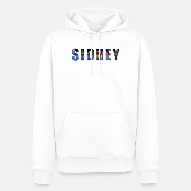 Sidney - Männer Premium Bio Hoodie - Weiß