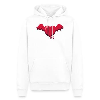 cœur ailes ange démon - Sweat à capuche Premium bio Homme - blanc - Devant - Nico (187cm)
