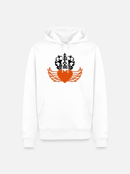 crown heart love wing - Men’s Premium Organic Hoodie - white