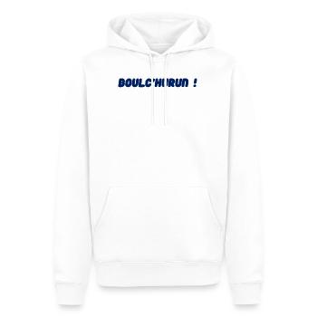 Bretagne - Boulc'hurun ! - Sweat à capuche Premium bio Homme - blanc - Devant - Nico (187cm)