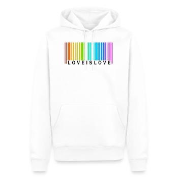 L'amour est l'amour - Sweat à capuche Premium bio Homme - blanc - Devant - Nico (187cm)