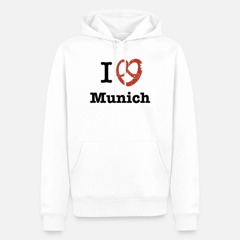 I Pretzel Munich - Sweat à capuche Premium bio Homme - blanc