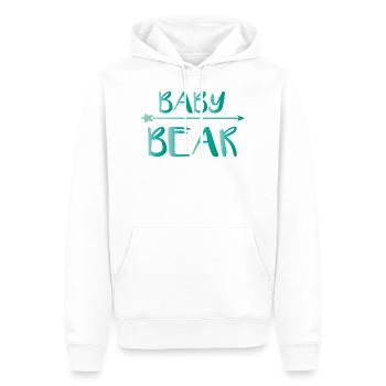 Baby Bear mit Pfeil - Männer Premium Bio Hoodie - Weiß - Vorne - Nico (187cm)