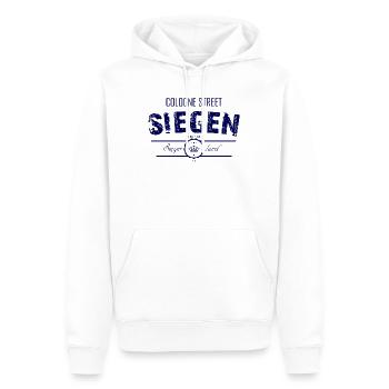 Siegen Cologne Street - Männer Premium Bio Hoodie - Weiß - Vorne - Nico (187cm)