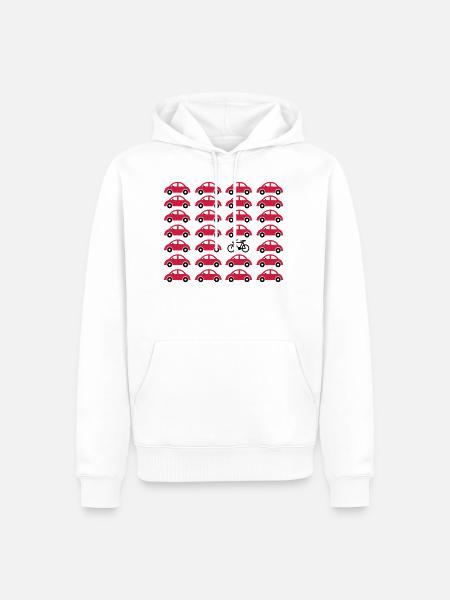Bicycle instead of car - Men’s Premium Organic Hoodie - white