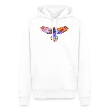 Silhouette géométrique abstraite aigle - Sweat à capuche Premium bio Homme - blanc - Devant - Nico (187cm)