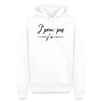 Je peux pas j ai - Sweat à capuche Premium bio Homme - blanc - Devant - Nico (187cm)