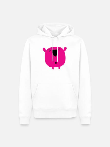 monster pink - Men’s Premium Organic Hoodie - white