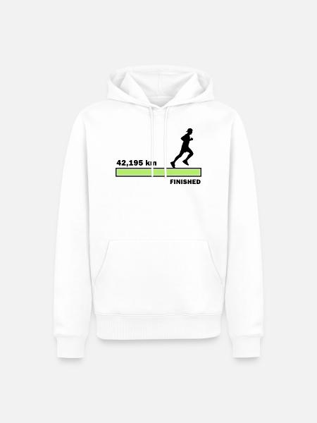 42.195 km finished - Men’s Premium Organic Hoodie - white