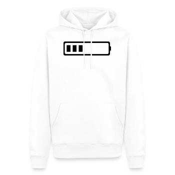 BATTERIE 3 BATONS - Sweat à capuche Premium bio Homme - blanc - Devant - Nico (187cm)