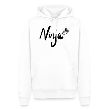Ninja - Männer Premium Bio Hoodie - Weiß - Vorne - Nico (187cm)