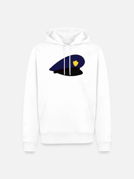 Polizeimütze Mütze Polizei - Männer Premium Bio Hoodie - Weiß