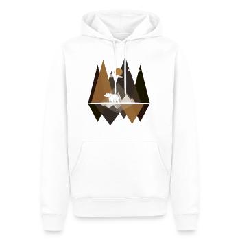 Mountain and bear - Men’s Premium Organic Hoodie - white - Front - Nico (187cm)