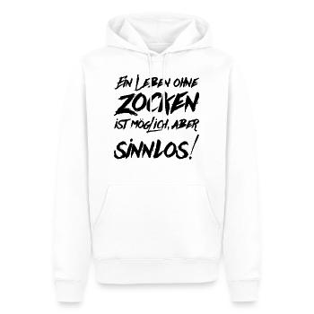 Gaming Zocken Spruch - Männer Premium Bio Hoodie - Weiß - Vorne - Nico (187cm)