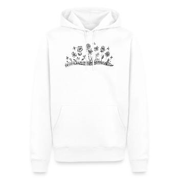 fleurs - Sweat à capuche Premium bio Homme - blanc - Devant - Nico (187cm)