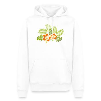 Hibiskus Hibiskusblüte Hawaii Blume tropisch Blüte - Männer Premium Bio Hoodie - Weiß - Vorne - Nico (187cm)