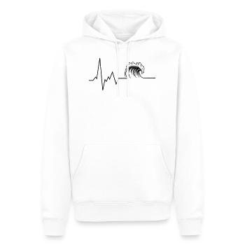 herzschlag welle - Männer Premium Bio Hoodie - Weiß - Vorne - Nico (187cm)