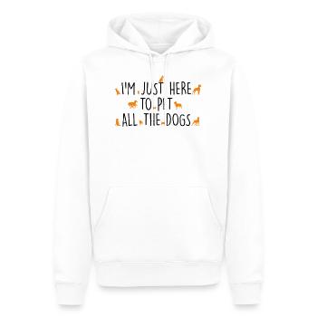 Ich bin nur hier, um alle Hunde zu streicheln - Männer Premium Bio Hoodie - Weiß - Vorne - Nico (187cm)
