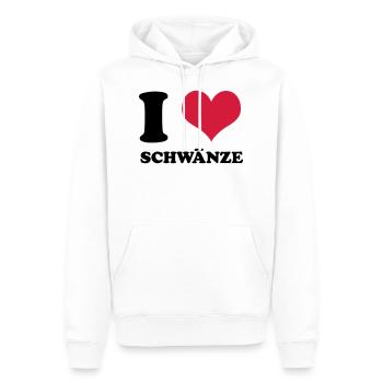 I Love Schwänze - Männer Premium Bio Hoodie - Weiß - Vorne - Nico (187cm)