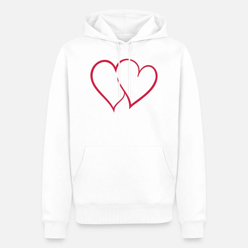 Deux cœurs entrelacés - Sweat à capuche Premium bio Homme - blanc