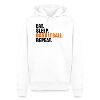 MANGER SOMMEIL BASKETBALL RÉPÉTER UN CADEAU STREETBALL - Sweat à capuche Premium bio Homme - blanc - Devant - Nico (187cm)