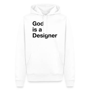 God Is A Designer - Männer Premium Bio Hoodie - Weiß - Vorne - Nico (187cm)