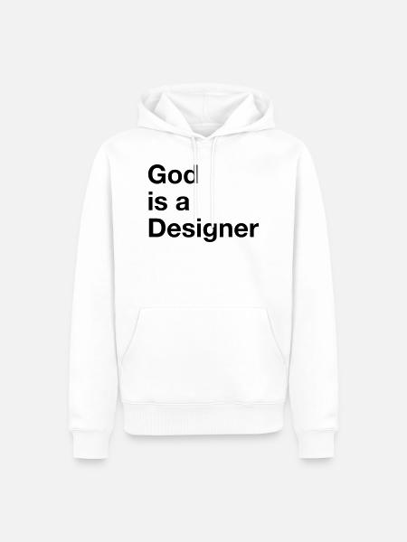 God Is A Designer - Men’s Premium Organic Hoodie - white