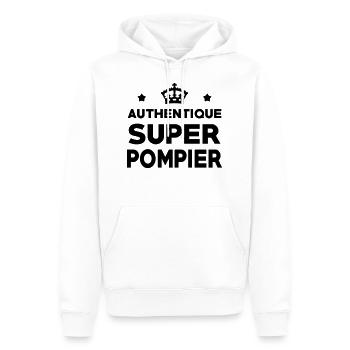 Authentique Super Pompier - Sweat à capuche Premium bio Homme - blanc - Devant - Nico (187cm)