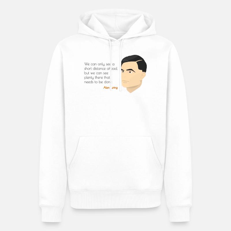 Alan Turing - Sweat à capuche Premium bio Homme - blanc