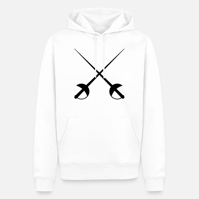 deux épées 1 - Sweat à capuche Premium bio Homme - blanc